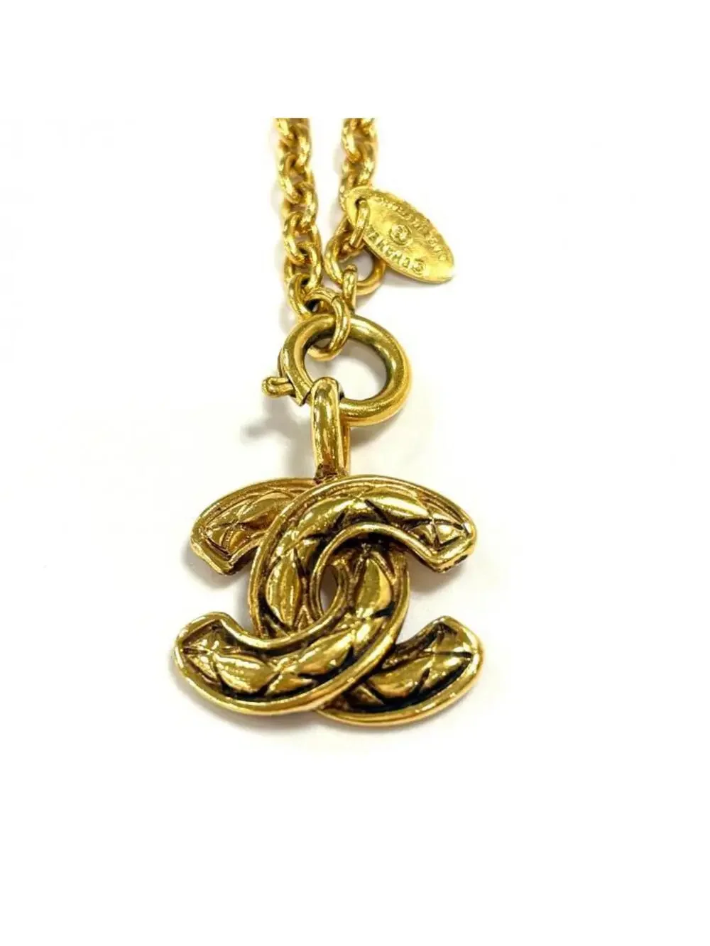 Chanel Cc Logo Pendant Necklace Metal #234140C97B